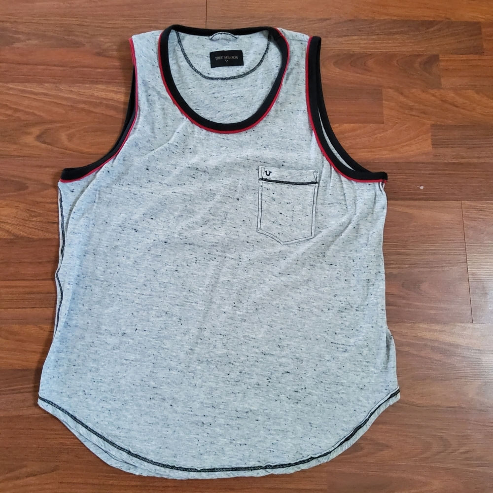 True Religion Men's Sleeveless Tank Top Size L Grey New